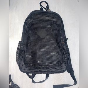 Black mesh backpack